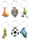 soccer wine charms